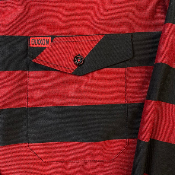 DIXXON Flannel Shirt Mens 3X The Cobain Red Black Striped Flannel Grunge Nirvana - Picture 6 of 15